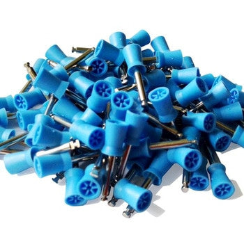 Prophy Cups Latch Style Flat 6 web Blue