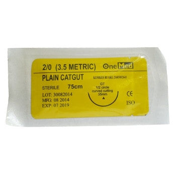 Benang Jahit Catgut Plain+Jarum OneMed pcs