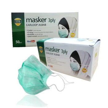 Masker Jilbab Green OneMed box 50pcs